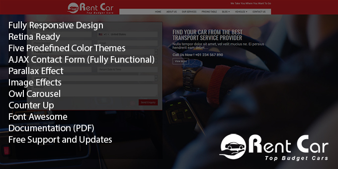 Rent Car Responsive HTML Template