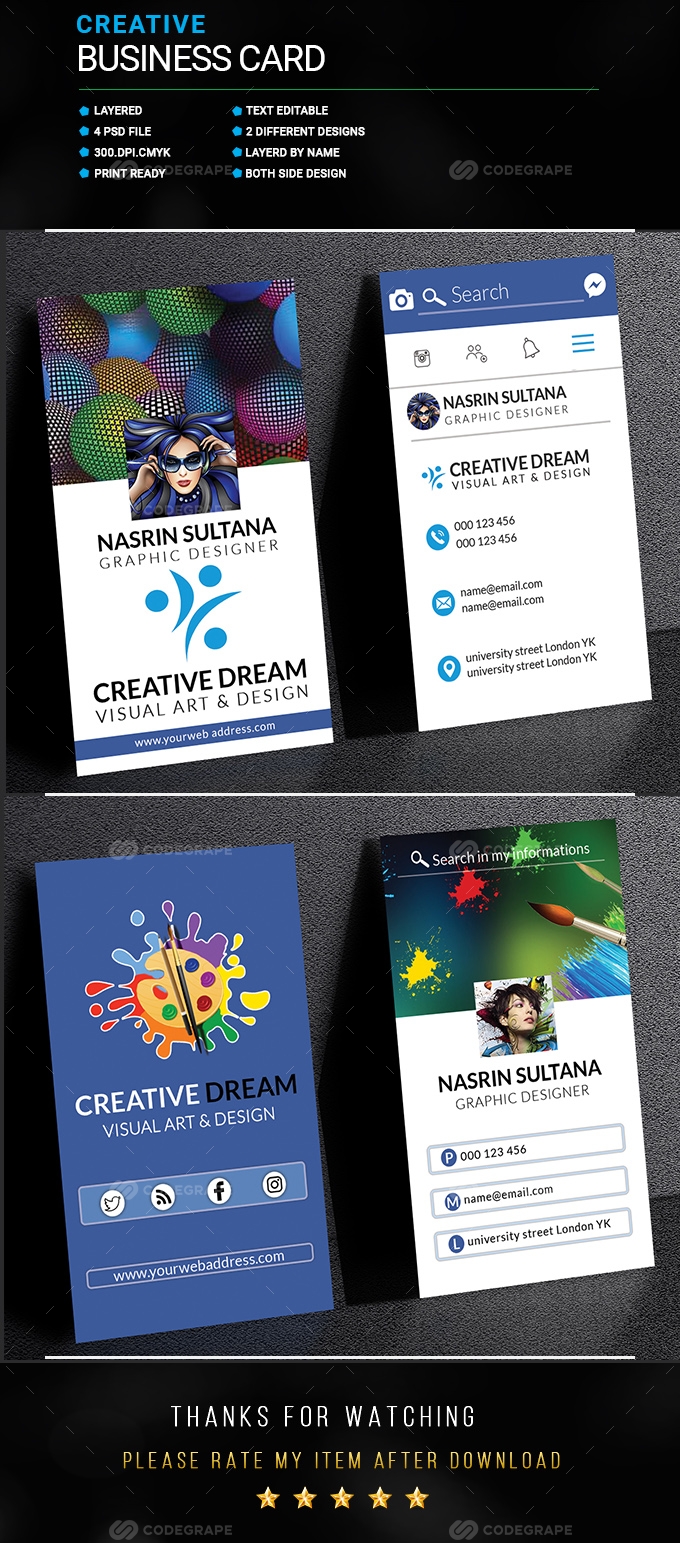 Facebook Theme Creative Business Card