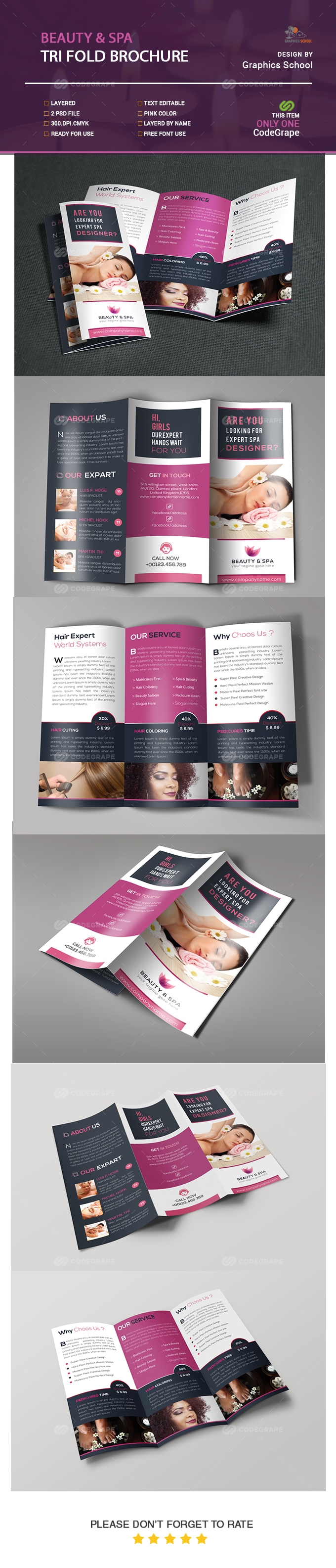 Beauty & Spa Trifold Brochure