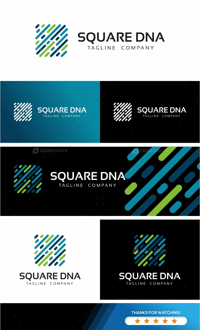 Square DNA Logo Template
