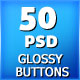 50 Psd Glossy Buttons & Navigations