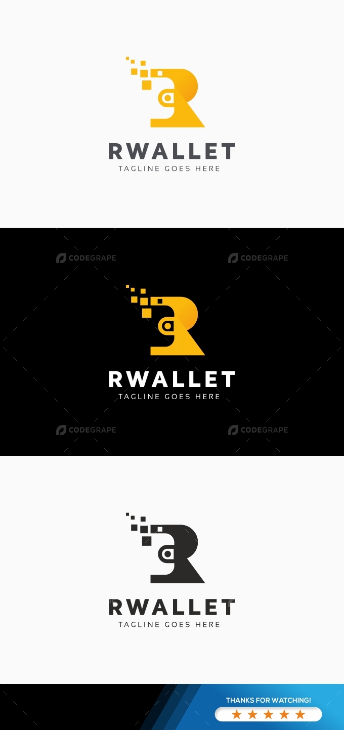 R Letter Wallet Logo