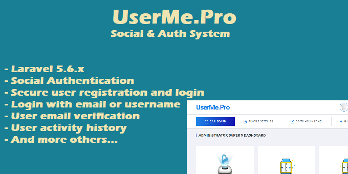 UserMe.Pro - Social & Auth System