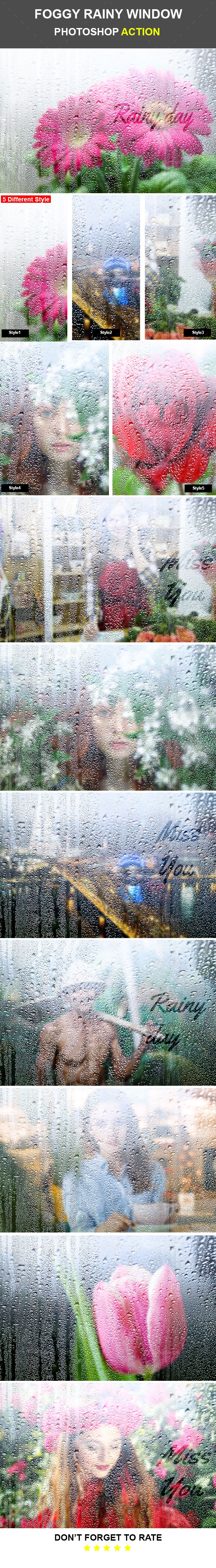 Foggy Rainy Window Photoshop Action