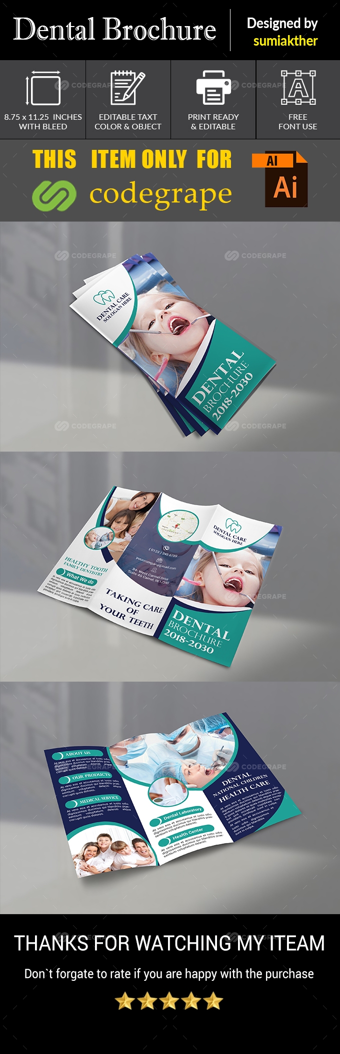 Corporate Trifold Dental Brochure