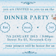 Dinner Party Invitation Cards