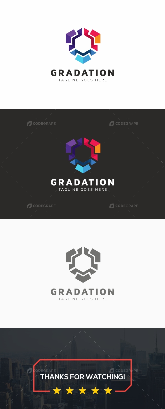 Gradation Hexagon Logo