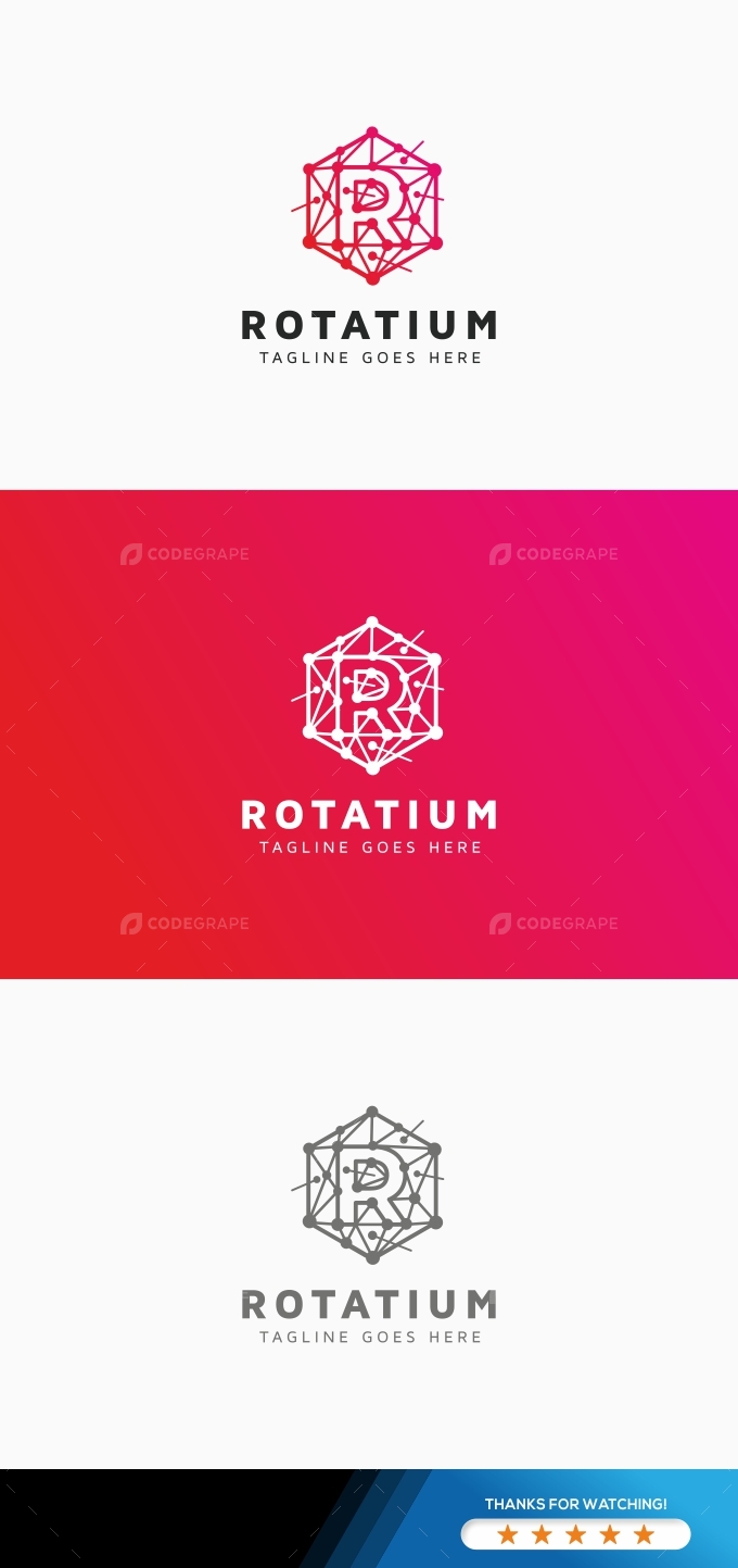 Rotatium R Letter Logo