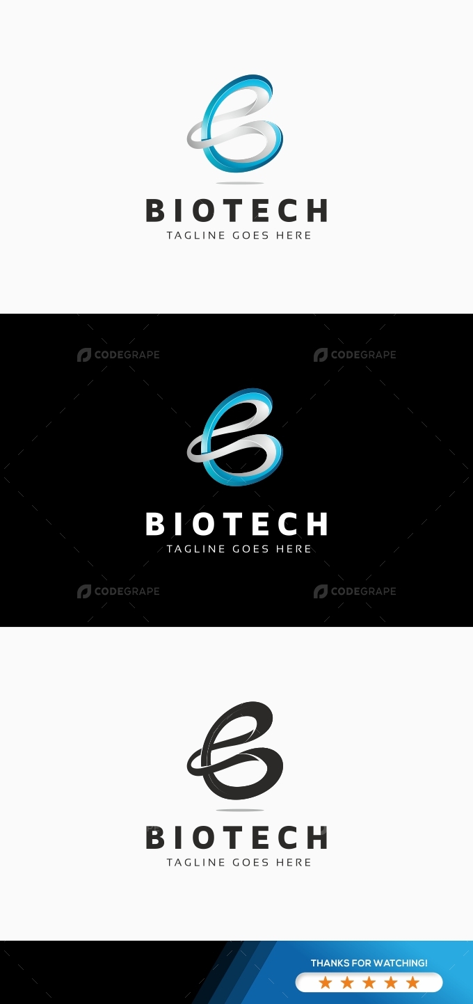 Biotech B Letter Logo