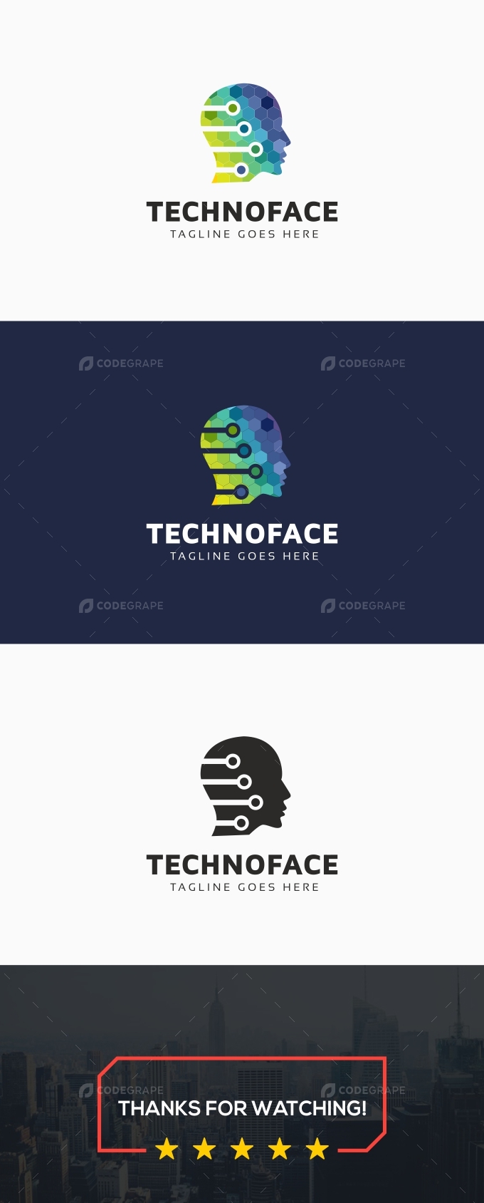 Techno Face Logo