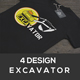 Excavator T-Shirt 4 Design Styles