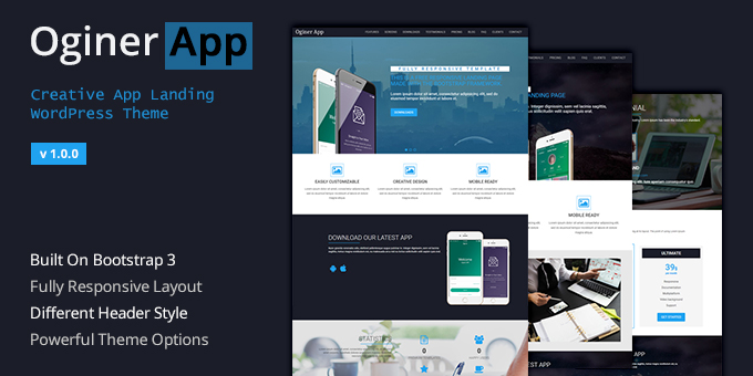 Oginer – Multipurpose & App Landing WordPress Theme