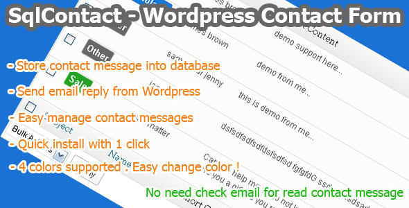 SqlContact - Wordpress Ajax Contact Form v1.0