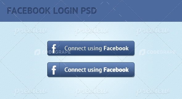 Facebook Login Button PSD